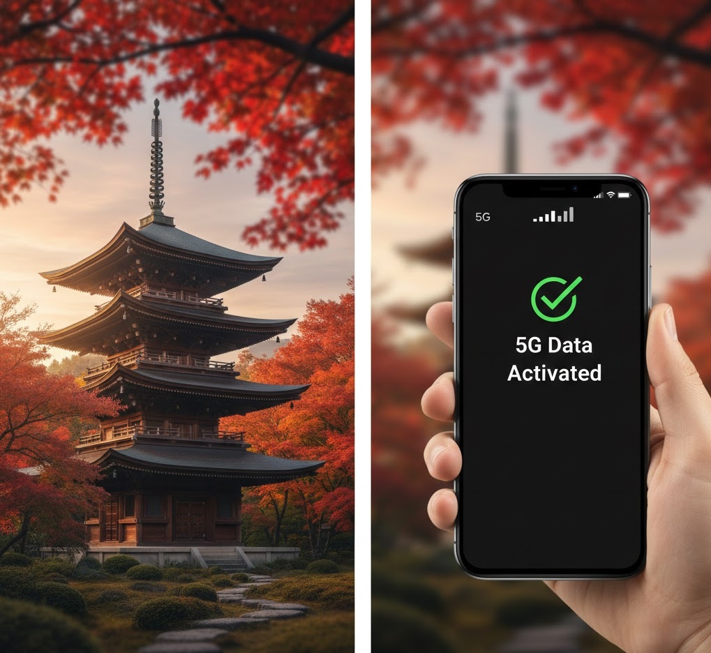 Seamless 5G connectivity across Japan with a free eSIM.