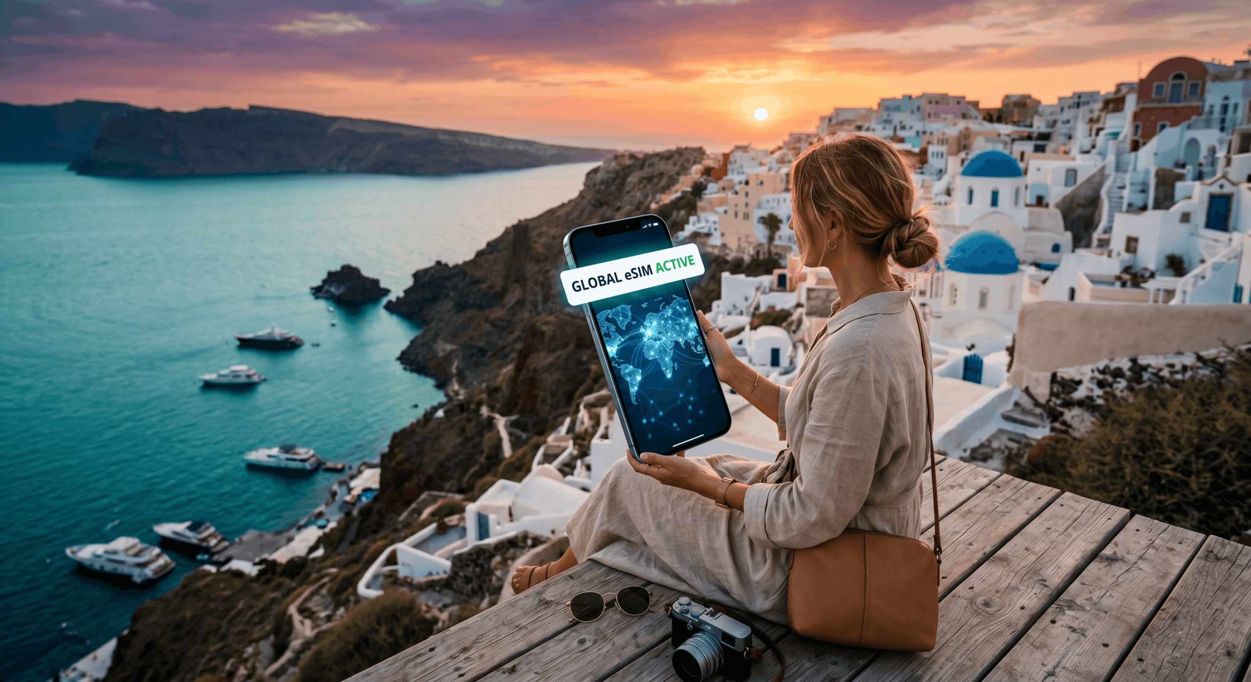 Using a global free eSIM to stay connected across multiple international borders.